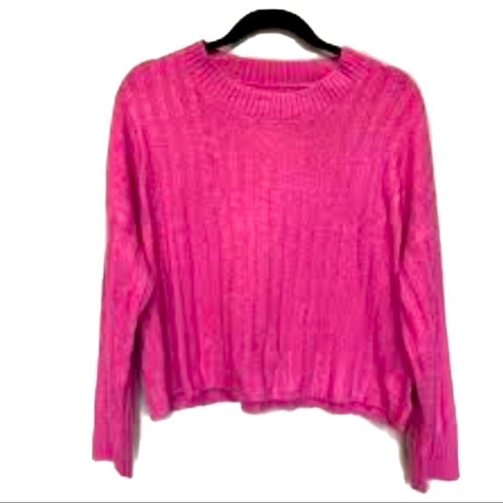 American Eagle pink ribbed cropped sweater medium